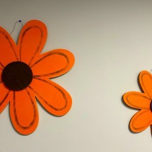 Pair of Orange Daisies Wall Decor